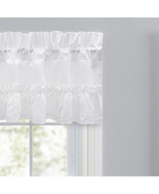 Madelyn Ruffled Victorian 1.5" Rod Pocket Valances for Windows 60" x 16" White