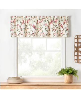 Ellis Vintage Stylish Medium Scale Printed Vine Pattern 1.5" Rod Pocket Tailored Valance 58"x15" Pecan