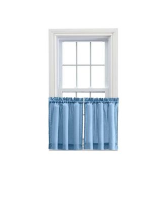 Ellis Stacey 1.5" Rod Pocket High Quality Fabric Solid Color Window Tailored Tier Pair 56"x45" Slate