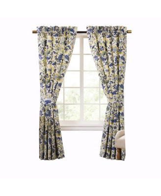 Regency 3" Rod Pocket Curtain Panel Pair with Tiebacks 96" x 84" Blue