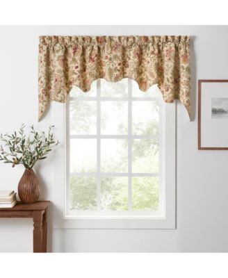 Regency Swag Shaped 3" Rod Pocket Valances for Windows 50" x 30" Antique