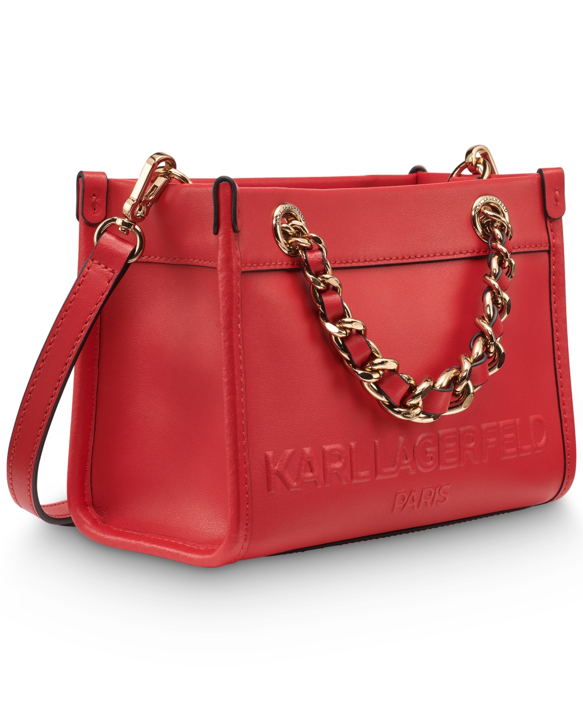 Karl Lagerfeld Savoie Leather Crossbody In Red