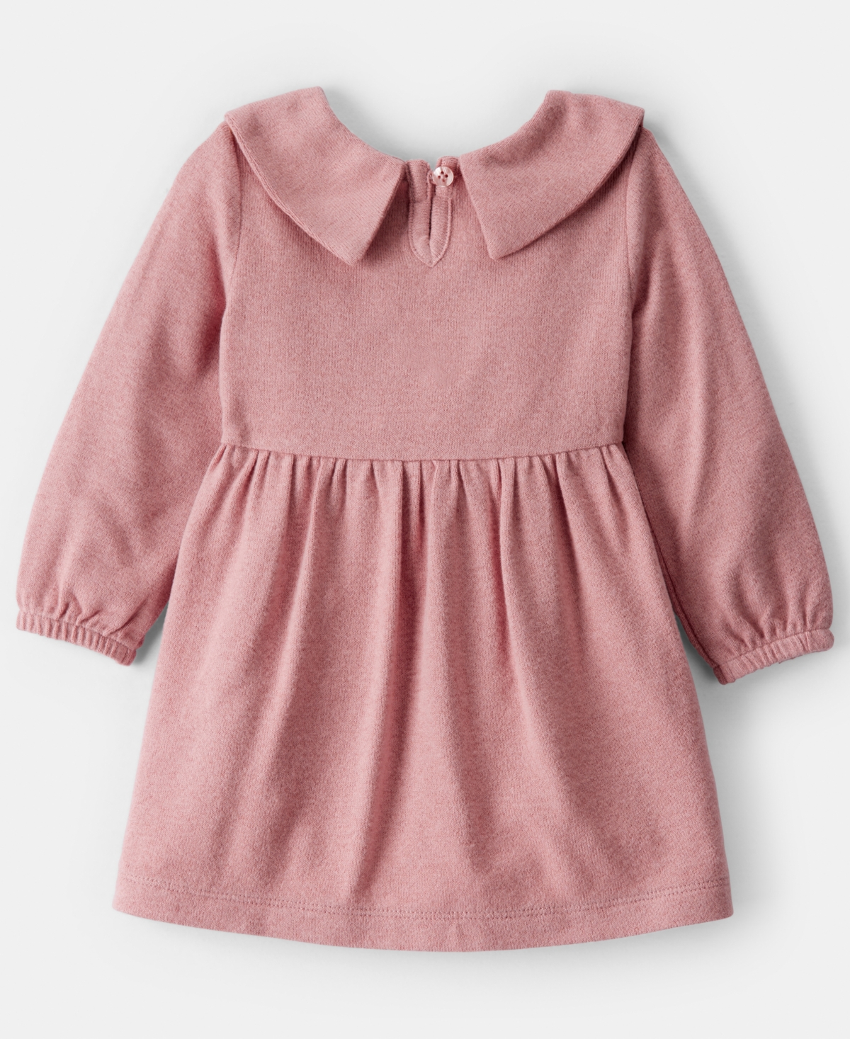 Carter's Baby Girls 2-piece Bow Collor Long-sleeve Dress And Tights Set In Pink