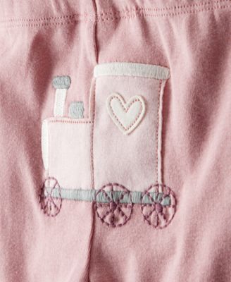 Baby Girls' Train Print Bodysuit, Long-Sleeve Bodysuit and Pants, 3-Piece Set