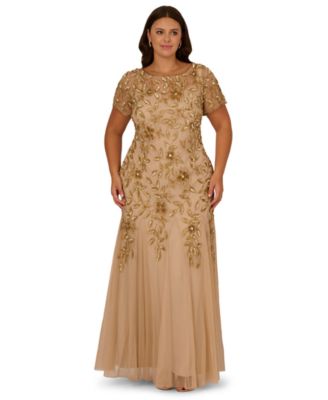 Adrianna Papel Women's Floral-Beaded Gown