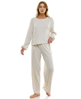 Women's 2-Piece Long-Sleeve Sweatshirt and Wide-Leg Pants Set