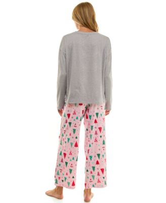 Women's Printed Cozy Luxe Knit Open Leg Pants