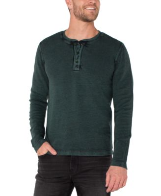 Men's Cotton Long-Sleeve Henley Shirt