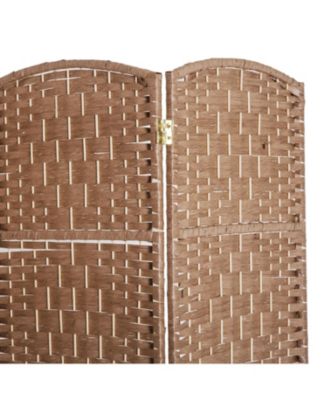 6 Panel Resin Wicker Folding Room Divider Privacy Screen Home Office