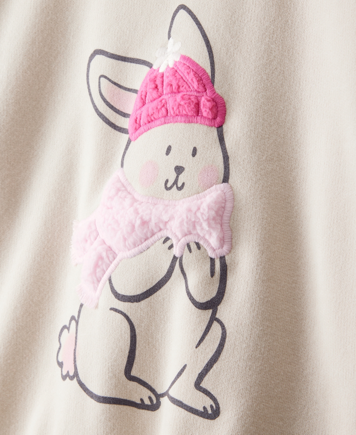 Carter's Girls Toddler 2t-5t Bunny Long-sleeve Pull-on Sweatshirt In Neutral