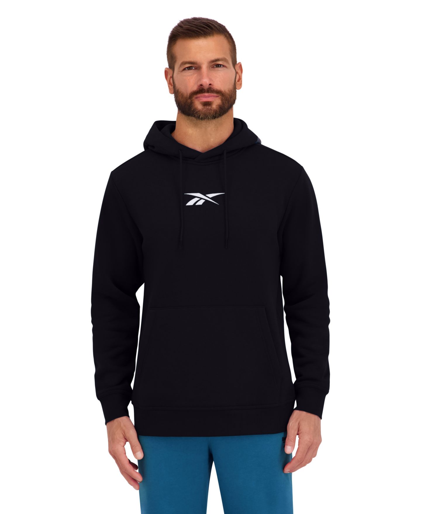 Мужское худи Reebok First Place Regular-Fit Long-Sleeve, цвет: Чёрный — фото 1