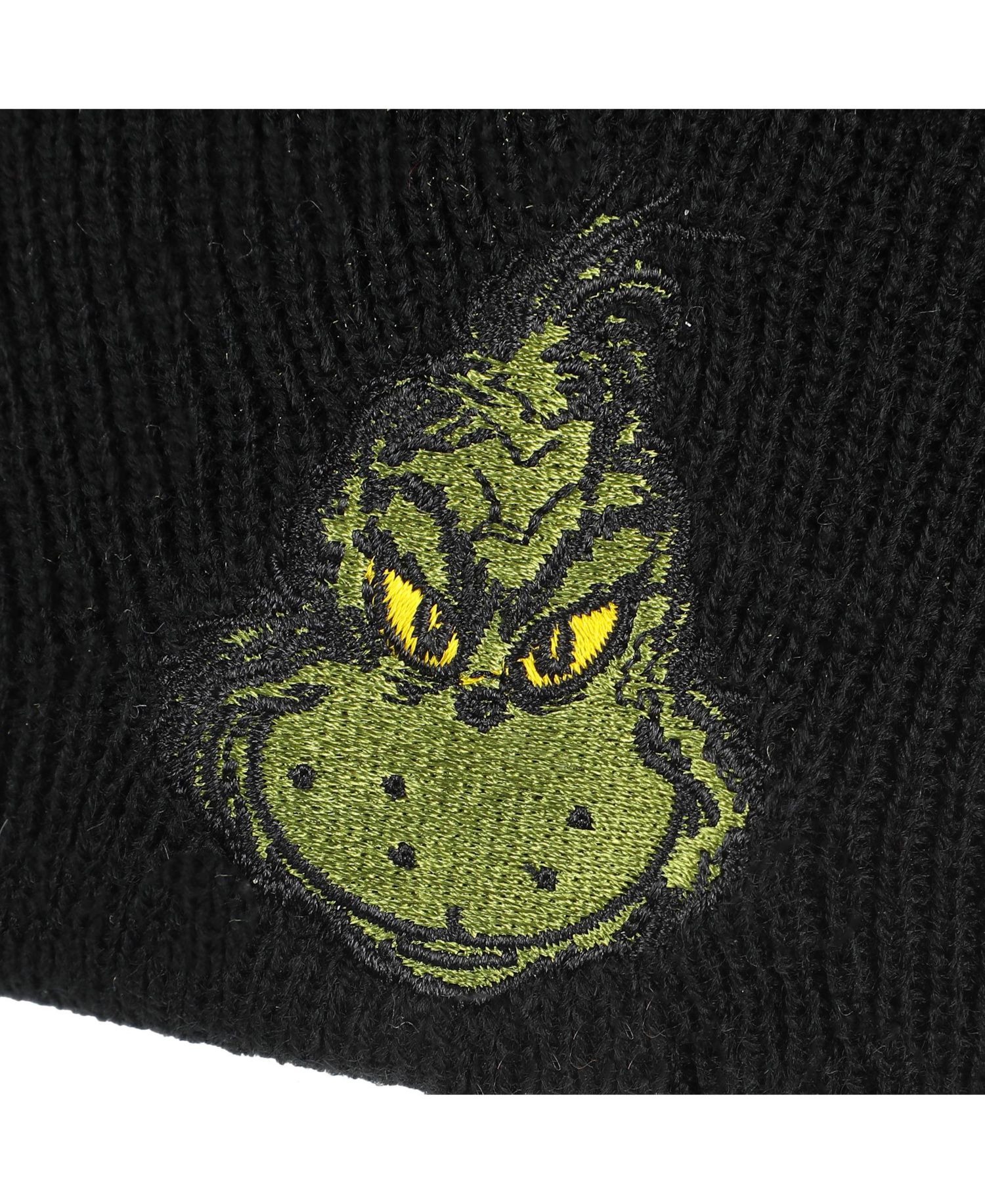 Men's Embroidery Black Acrylic Yarn Standard Cuff Beanie