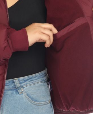 Plus Size Quilted Puffer Crop Jacket with Hood