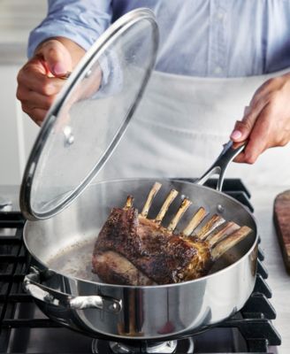 Valencia Pro Stainless Steel Uncoated 5-Quart Saut&eacute; Pan with Lid