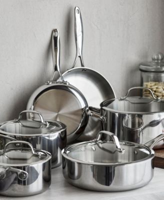 Valencia Pro Stainless Steel Uncoated 10-Pc. Cookware Set