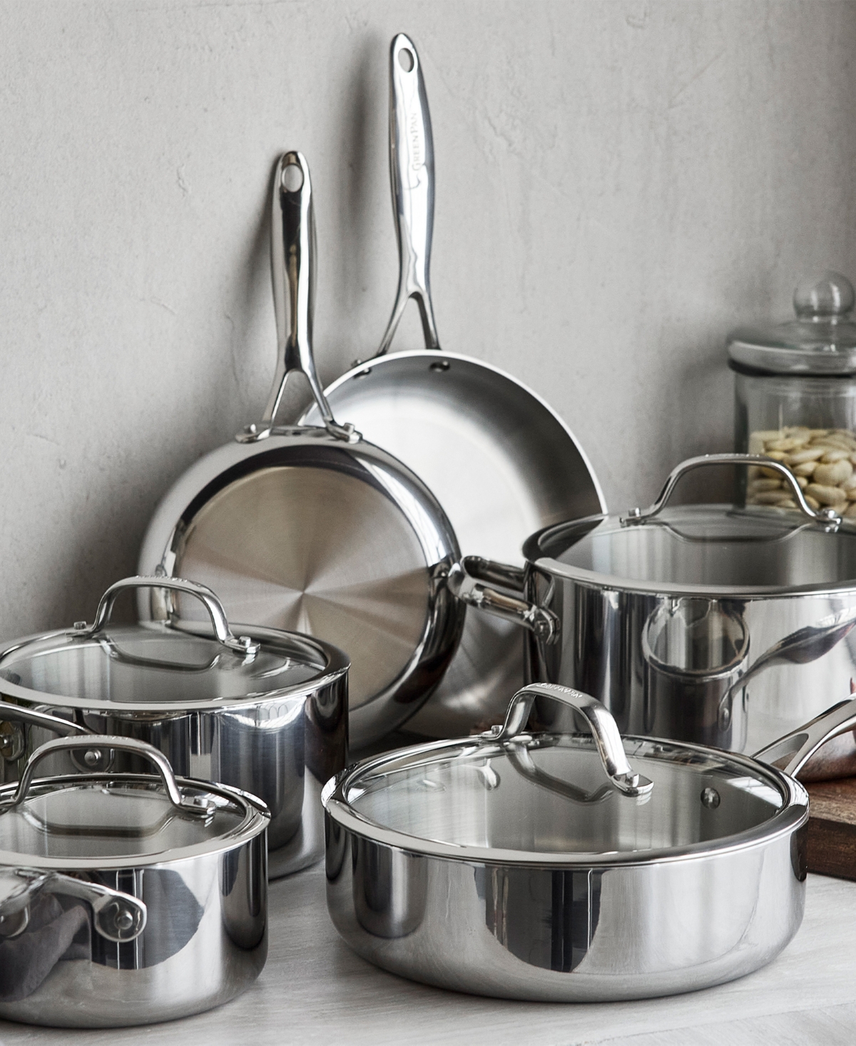 GreenPan Valencia Pro Stainless Steel Uncoated 10-Pc. Cookware Set