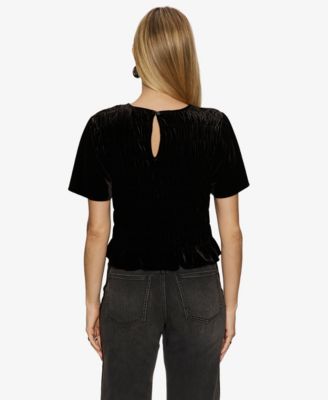 Women's We Belong Together Velvet Short-Sleeve Top