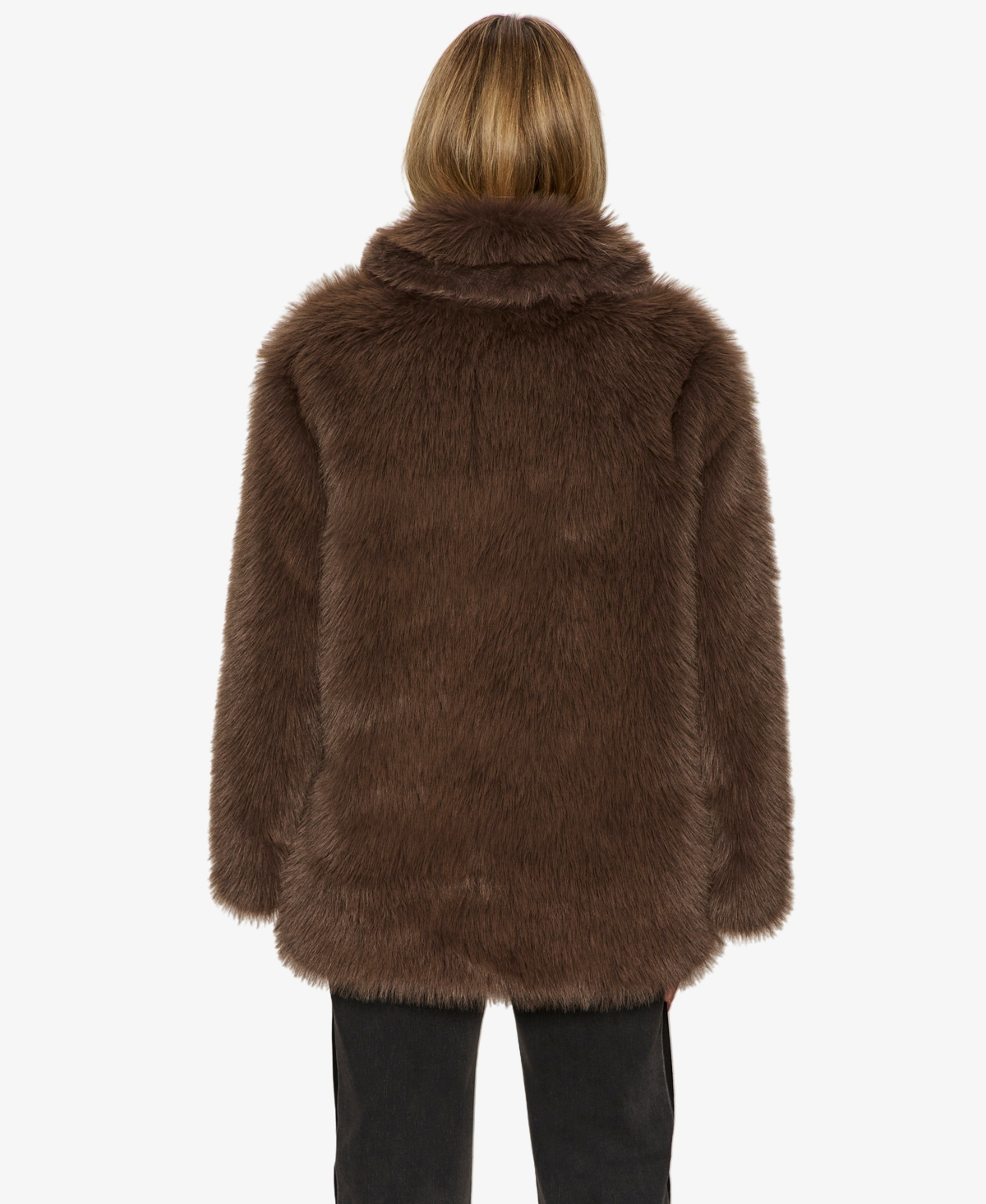 Sanctuary Women's Carmen Faux-fur Spread-collar Coat In Brown