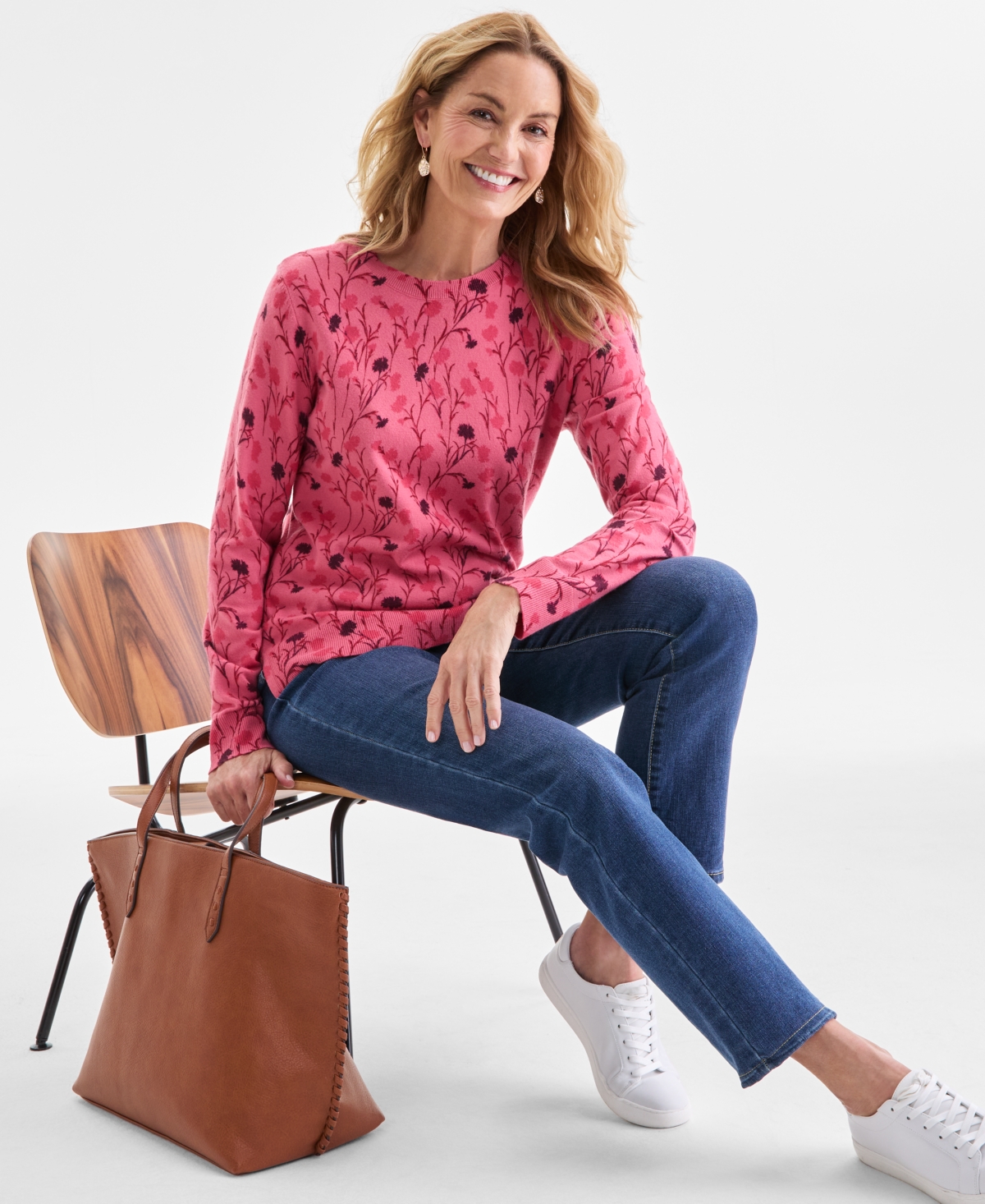 Style & Co Women's Long-Sleeve Crewneck Sweater, Created for Macy's