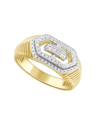 Macy's - Diamond Ring (1/4 ct. t.w.) in 10K Yellow Gold with White Rhodium