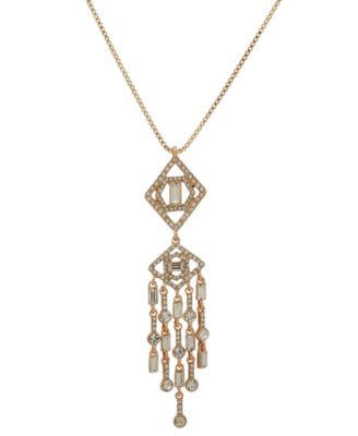 Karl Lagerfeld Paris Glass Stone Mosaic Shaky Pendant Necklace - Gold-Tone 17$