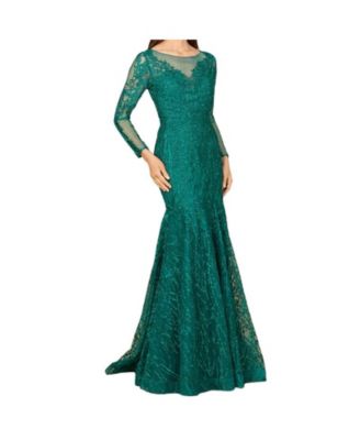 Women's Mermaid, Long Sleeve Lace Gown
