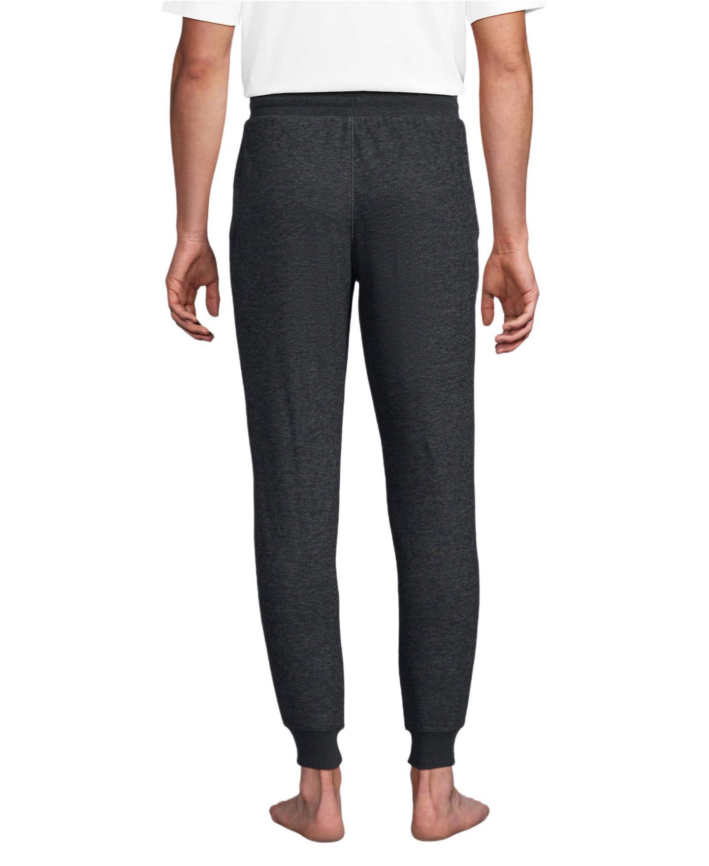 Мужские брюки Lands' End Brushed Back Jogger, цвет: Тёмный угольный меланжевый — фото 2