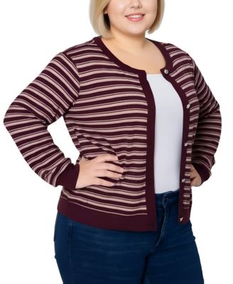 Women's Plus Size Long sleeve Ribbed Cardigan Sweater