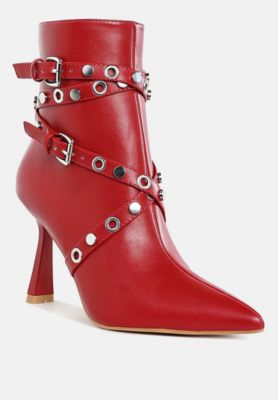 Womens Jaunts Eyelets and Studs Harness Ankle Boots