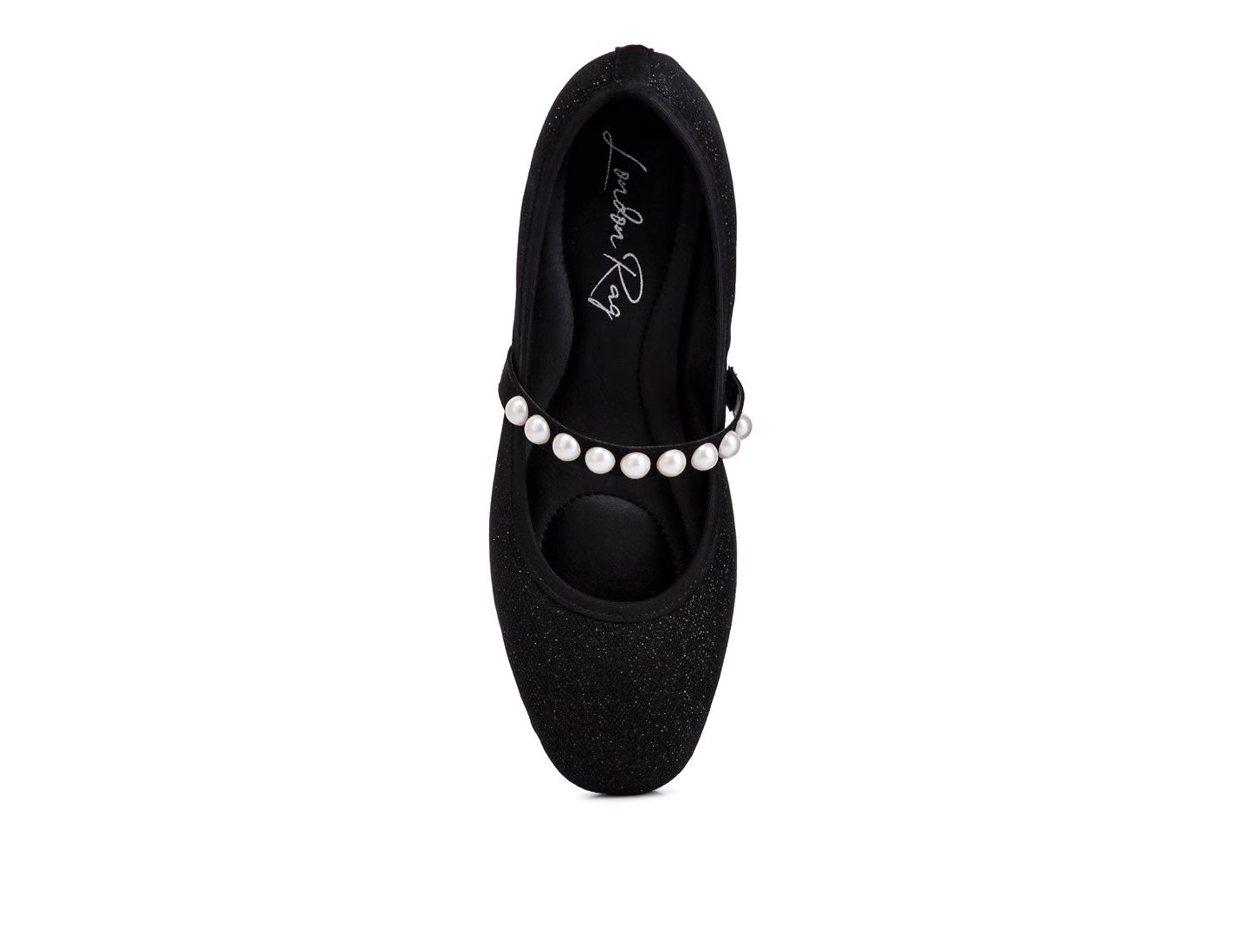 Женские балетки London Rag Sassie Pearl Embellished Ballerina Flats, цвет: Чёрный — фото 4