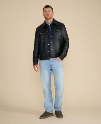Men's Leather Shirt Style Jacket, Created for Macy's