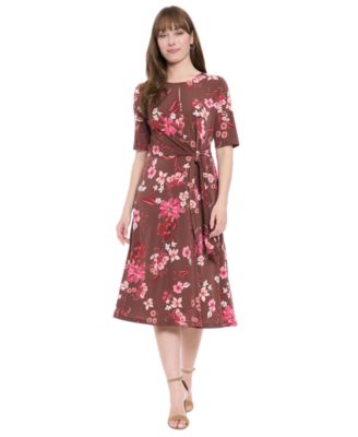 London Times - Women's Keyhole Midi Dress