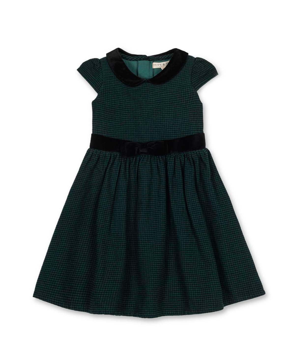 Hope & Henry Toddler Girls Organic Flutter Sleeve Peter Pan Collar Party Dress