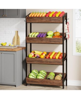 Backer Rack 4 Tiers, Kitchen Backers Rack with Hooks, 29.13"W