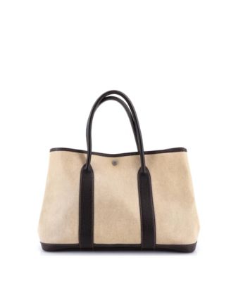 36 Garden Party Tote Toile and Leather