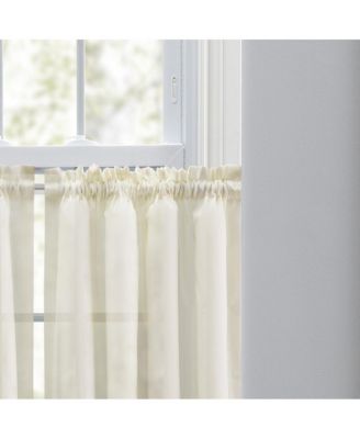 Shadow Stripe 1.5" Rod Pocket Tailored Tier Pair for Windows 80" x 36" Natural