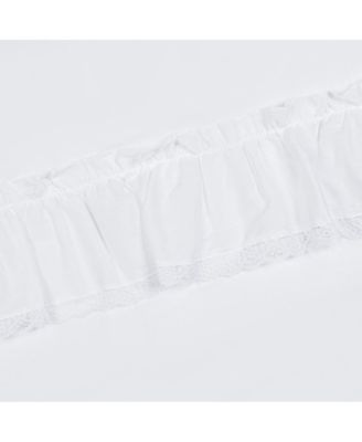 Madelyn Ruflled Victorian 1.5" Rod Pocket Swag for Windows Lace Edge 82" x 38" White