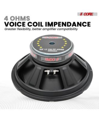 400W 12" 4Ohm Car Subwoofer Pair with Poly Cone Replacement Woofer