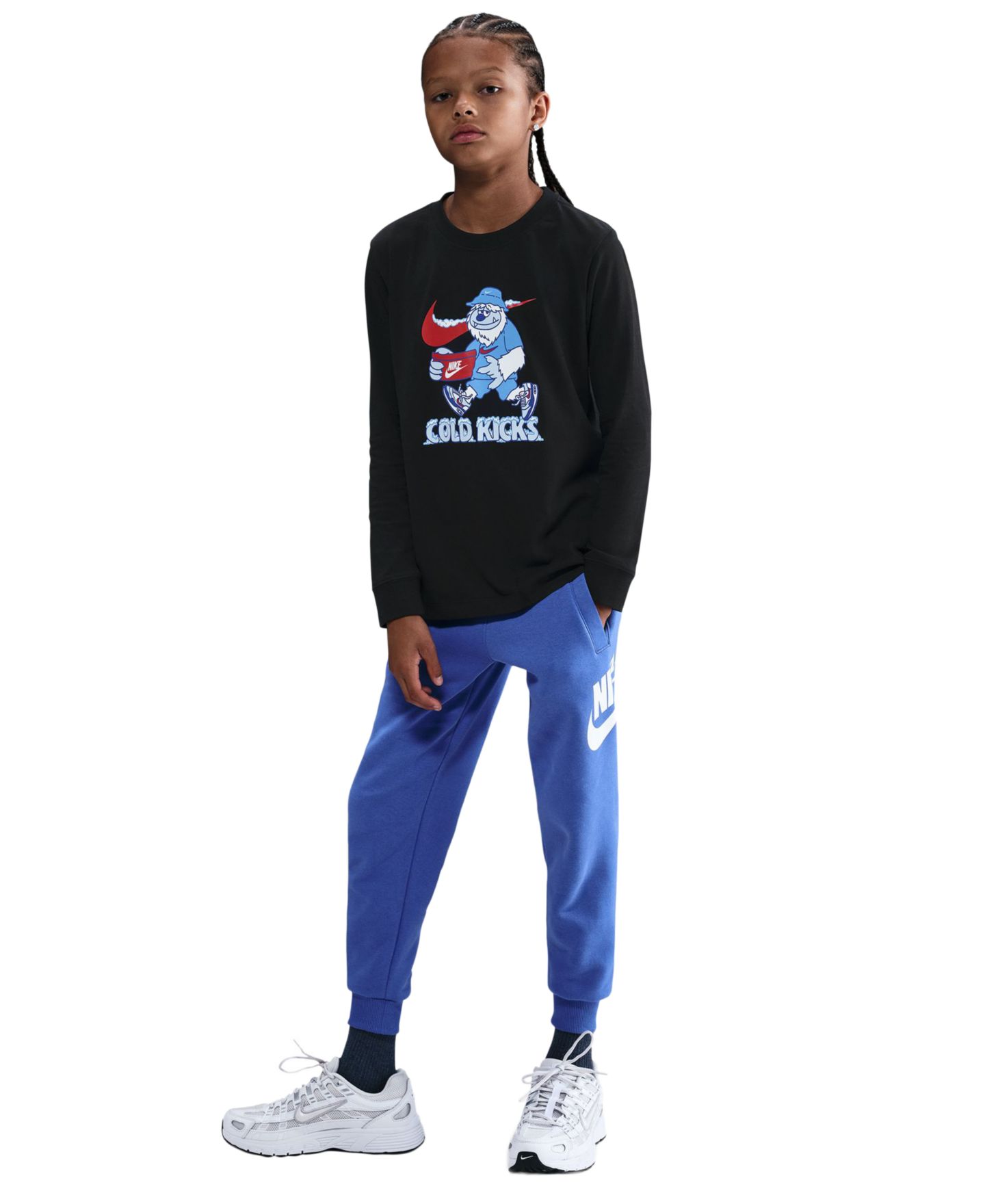 Детская футболка Nike Kids' Sportswear Printed Long-Sleeve T-Shirt, цвет: Чёрный — фото 1