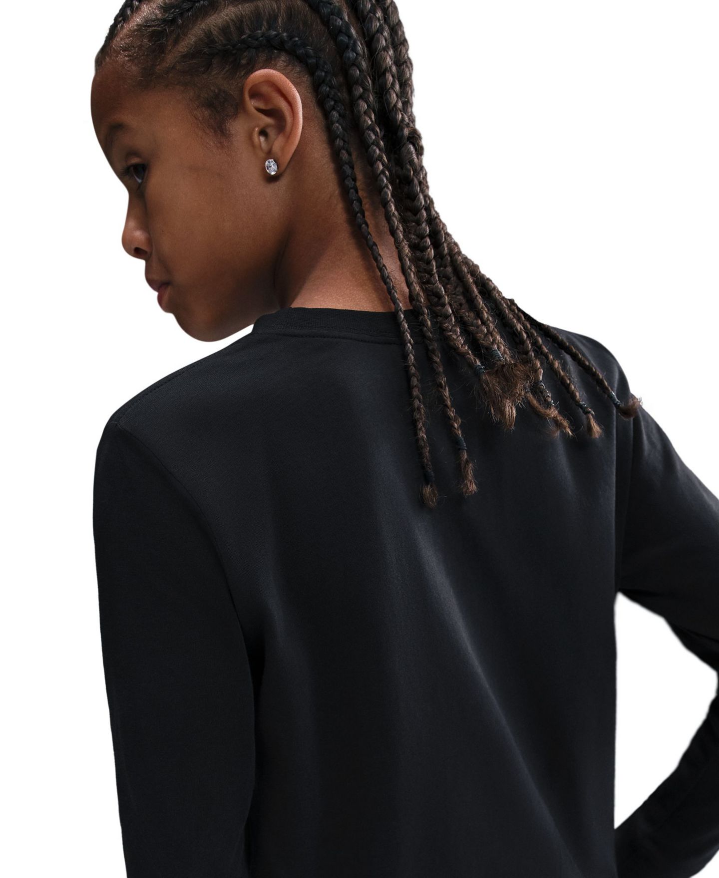Детская футболка Nike Kids' Sportswear Printed Long-Sleeve T-Shirt, цвет: Чёрный — фото 3