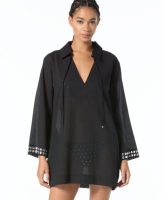 Michael Kors Women's V-Neck Cover Up Shirt