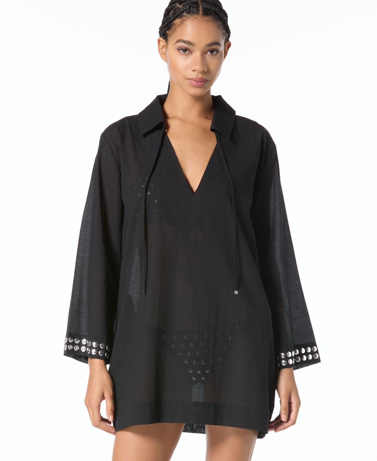 Michael Kors Women's V-Neck Cover Up Shirt