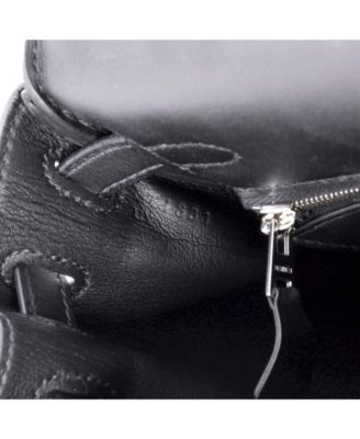  Kelly 25 Handbag Black Swift with Palladium Hardware