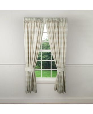 Bartlett Unlined 2-Piece Window Curtain Tailored Panels Pair with Ties - 90x84 Natural