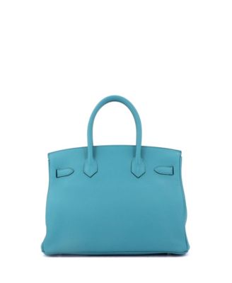 Birkin 30 Handbag Blue Togo with Palladium Hardware