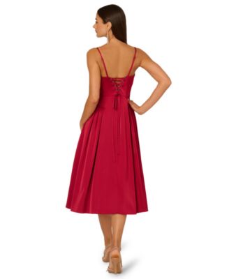 Women's Stretch Sweetheart Neck Midi Dress