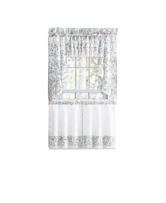 Ellis Country Floral Small Scale 1.5" Rod Pocket Floral Pattern with Ruffle Lace Edge Valance 52"x12" Multicolor