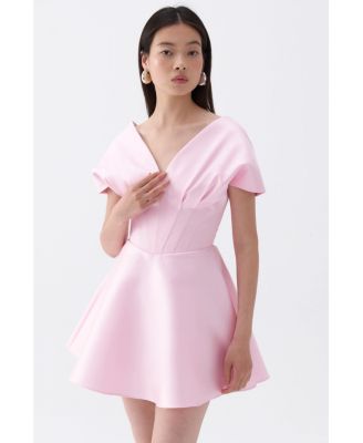 Women's Mini Dress with Waist Corset Detail