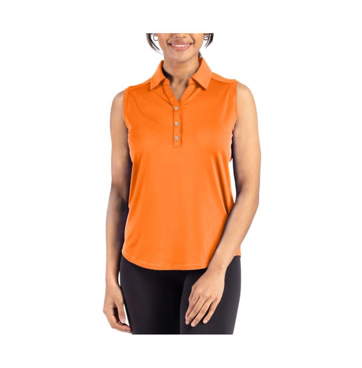 Cutter & Buck Forge Eco Stretch Recycled Womens Sleeveless Polo In Orange
