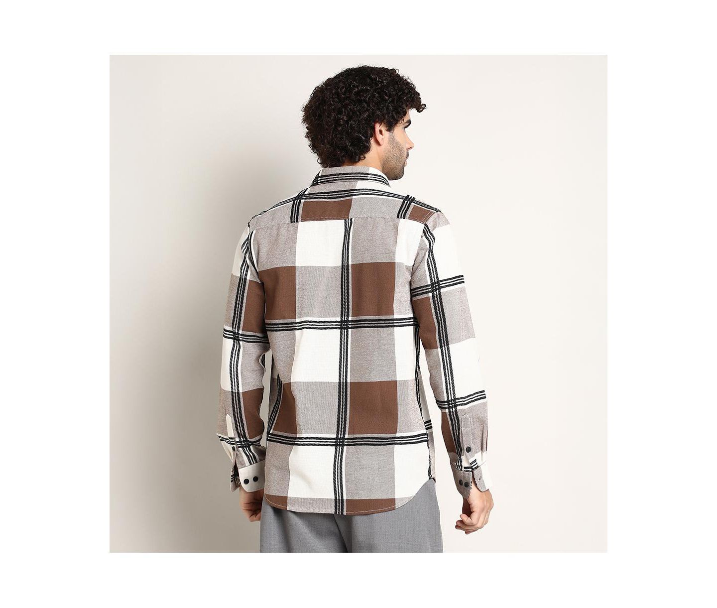 Мужская рубашка Cahoot Campus Sutra Russet Brown Overlap Buffalo, цвет: Коричневый — фото 4